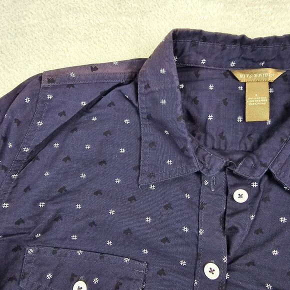 Bit and Bridle Shirt Womens Large Button Down Navy Blue Horse Equestrian Ranch - Picture 3 of 13
